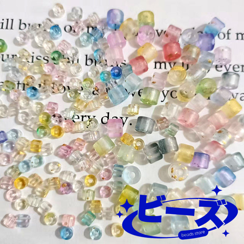 Jual Biizu Beads 10 gr Manik-manik Akrilik Gradient Gold Dust - Barrel ...