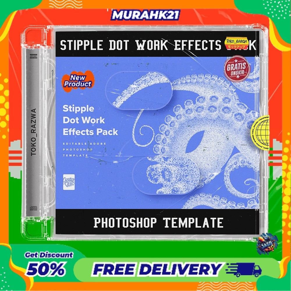 Jual Photoshop Template - Stipple Dot Work Effects Pack - 140524 PS ...