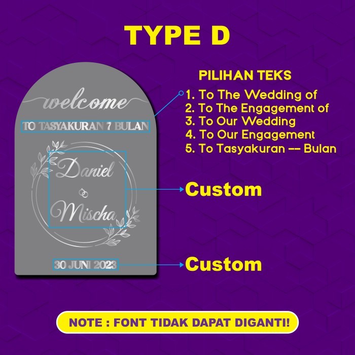 Jual Acrylic Welcome Sign / Wedding Sign / Papan Ucapan Dan Standing ...