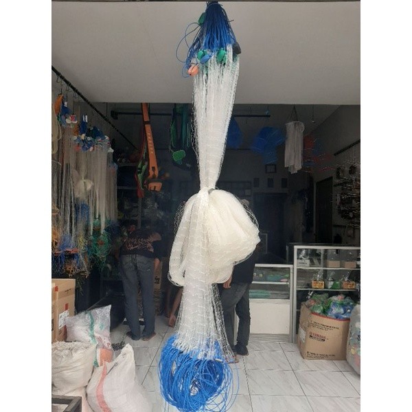 Jual Jaring ikan siap pakai 3 lapis tinggi 3m panjang 50m jaring ikan ...