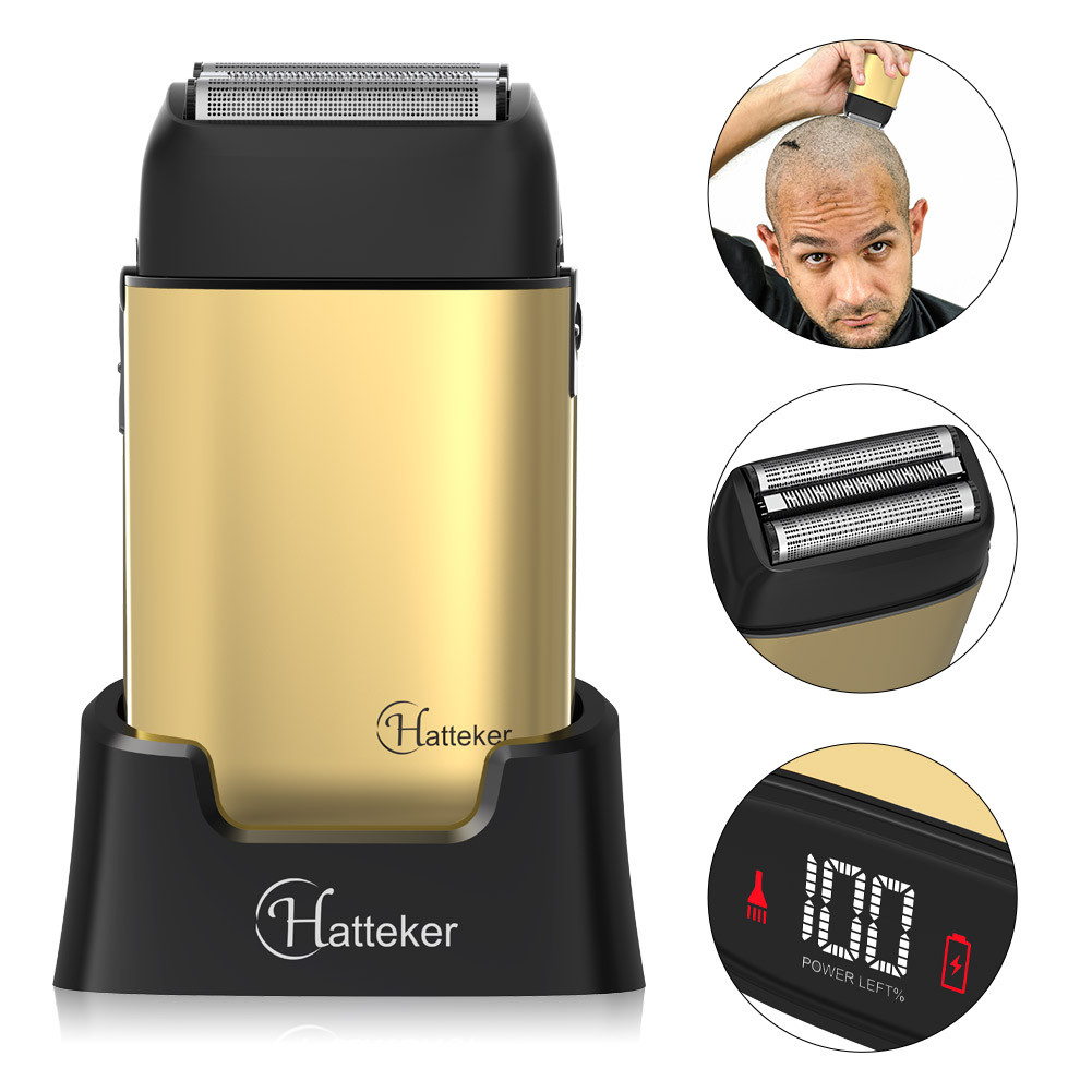 Jual Hatteker metal electric shaver powerful beard electric razor for ...