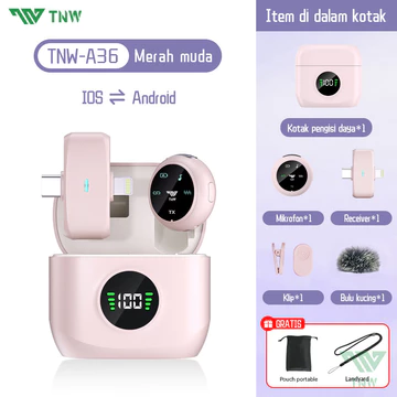 TNW A36 Wireless Microphone A37 2 In 1 Magnetic Clip On Mic Wireless Lavalier Mikrofon HP Plug