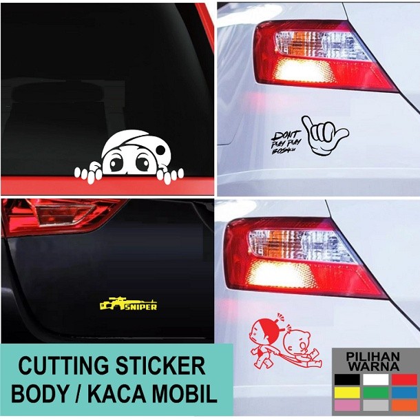 Jual Stiker Sticker Kaca bodi Mobil Lucu Unik Cutting sticker Bocah ...