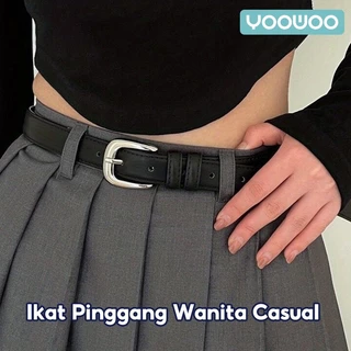 YooWoo Belt Wanita - Ikat Pinggang Wanita Casual / Bahan PU Leather / Gaya Klasik Retro Fashion