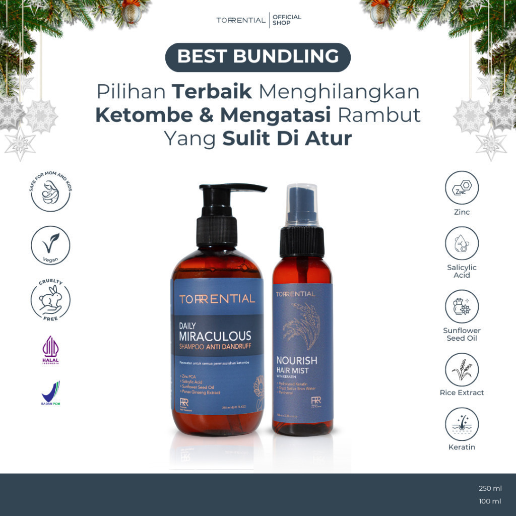 Jual [RAMBUT HALUS ANTI KETOMBE] Shampoo Anti Ketombe+Hair Mist Vitamin