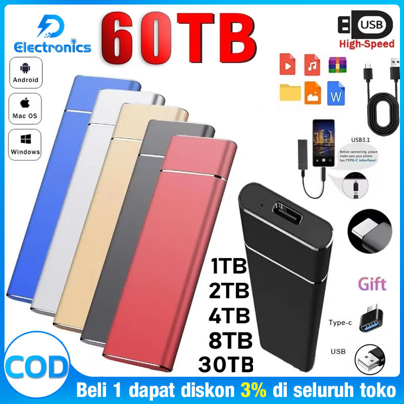 Jual SSD Laptop Portable SSD External SSD Eksternal 2TB SSD Eksternal