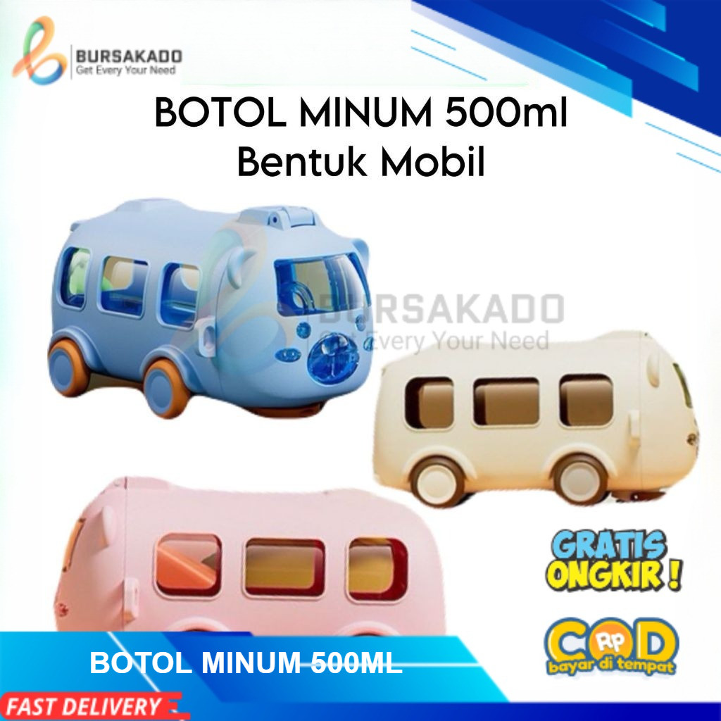 Jual Botol Minum Anak Mobil Mobilan Karakter Lucu 500ml/ Botol Minum ...