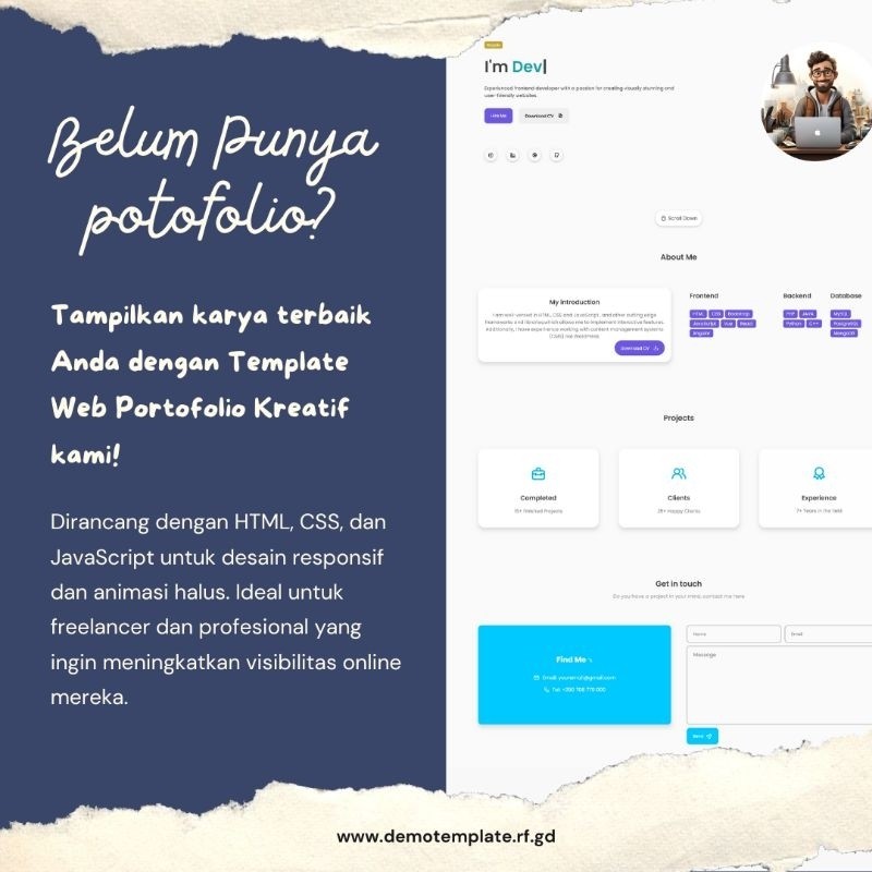 Jual Web Portofolio Profesional || Template Portofolio HTML, CSS, dan ...