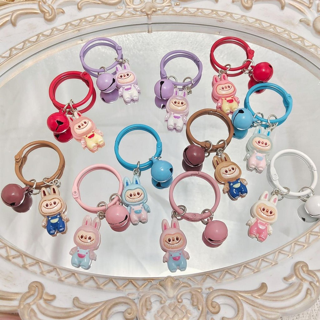 Jual Gantungan Kunci Keychain Mini Ring Labubu Merah Biru Pink Putih ...