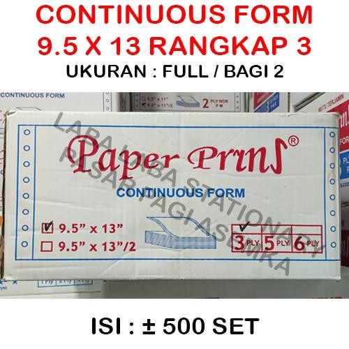 Jual CONTINUOUS FORM PAPER PRINT 9.5 X 13 3 PLY NCR FULL BAGI 2 FAKTUR ...