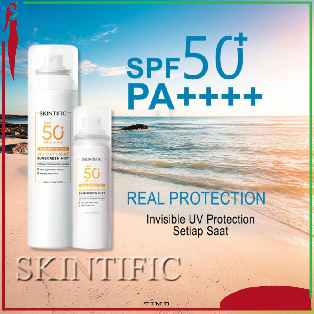 Jual SKINTIFIC All Day Light Sunscreen Mist SPF 50 PA++++ Anti UV/Body ...