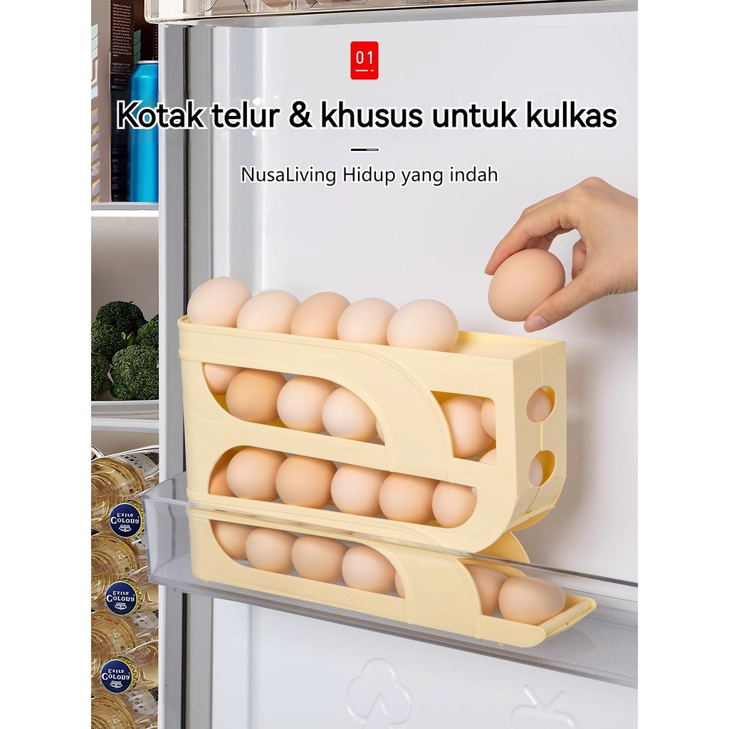 Jual 2Set Tempat Penyimpanan Telur 4 Tingkat Minimalis Rak Penyimpanan ...