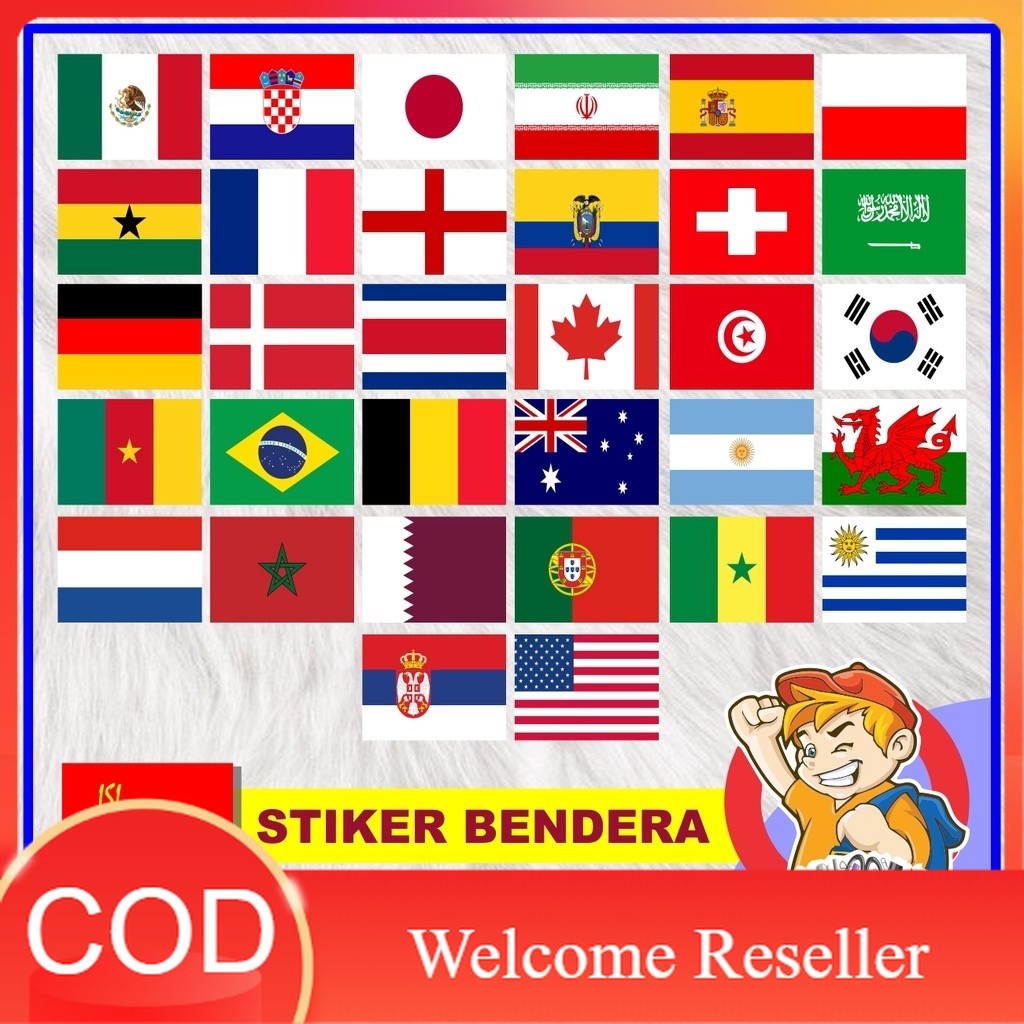 Jual Stiker / Sticker Pipi Bendera Negara Peserta Piala Dunia Qatar ...