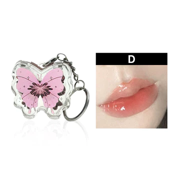 CAPPUVINI Lip Gloss Gantungan Kunci Kupu Lip Gloss Padat Lip Tint Yang Menghidrasi Lipstick