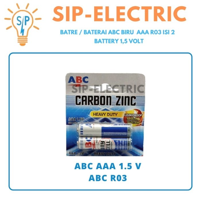 Jual Batre / Baterai ABC Biru AAA R03 Isi 2 / Battery 1.5 Volt | Shopee ...