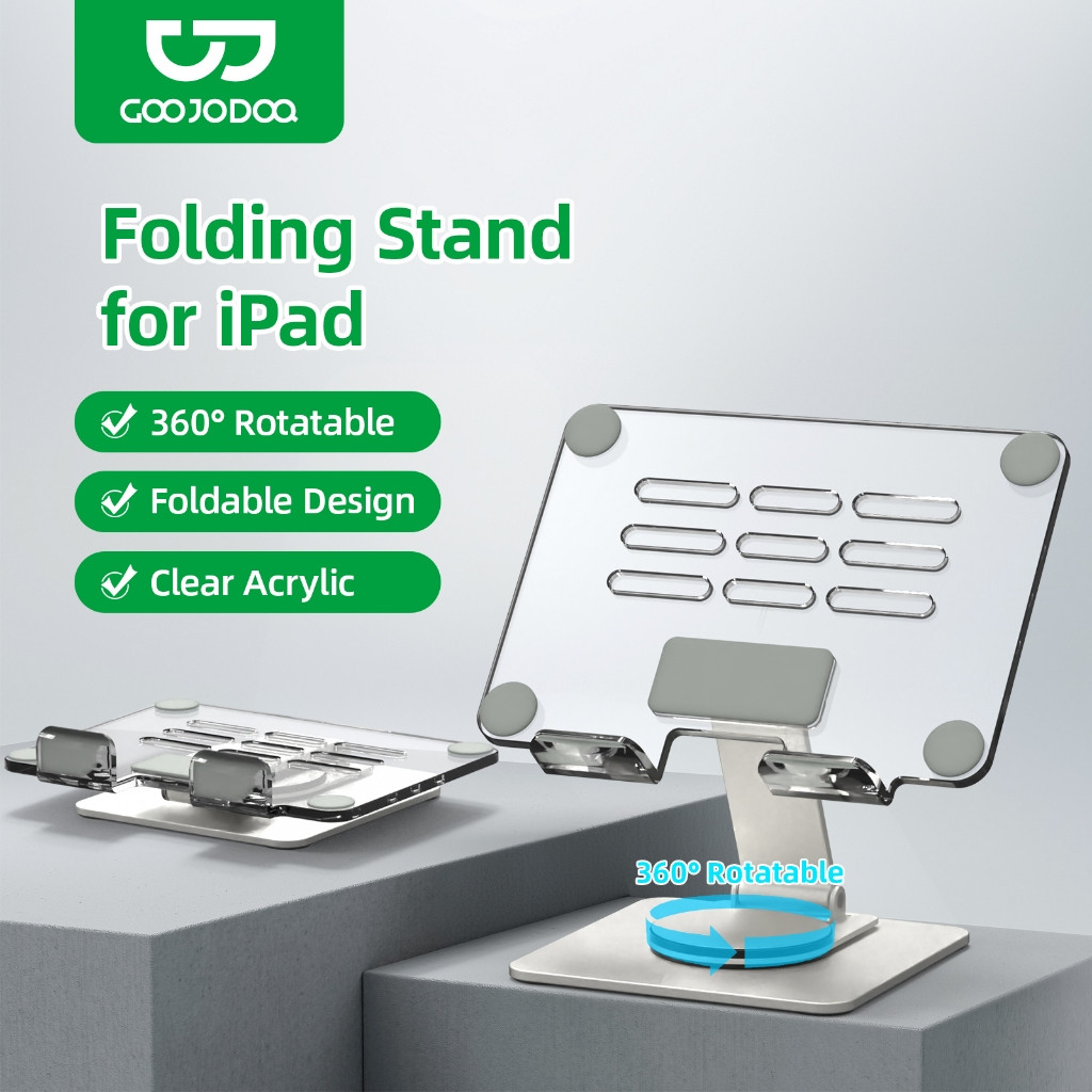 Jual GOOJODOQ Transparan Tablet Stand Holder Adjustable 360° Rotation ...
