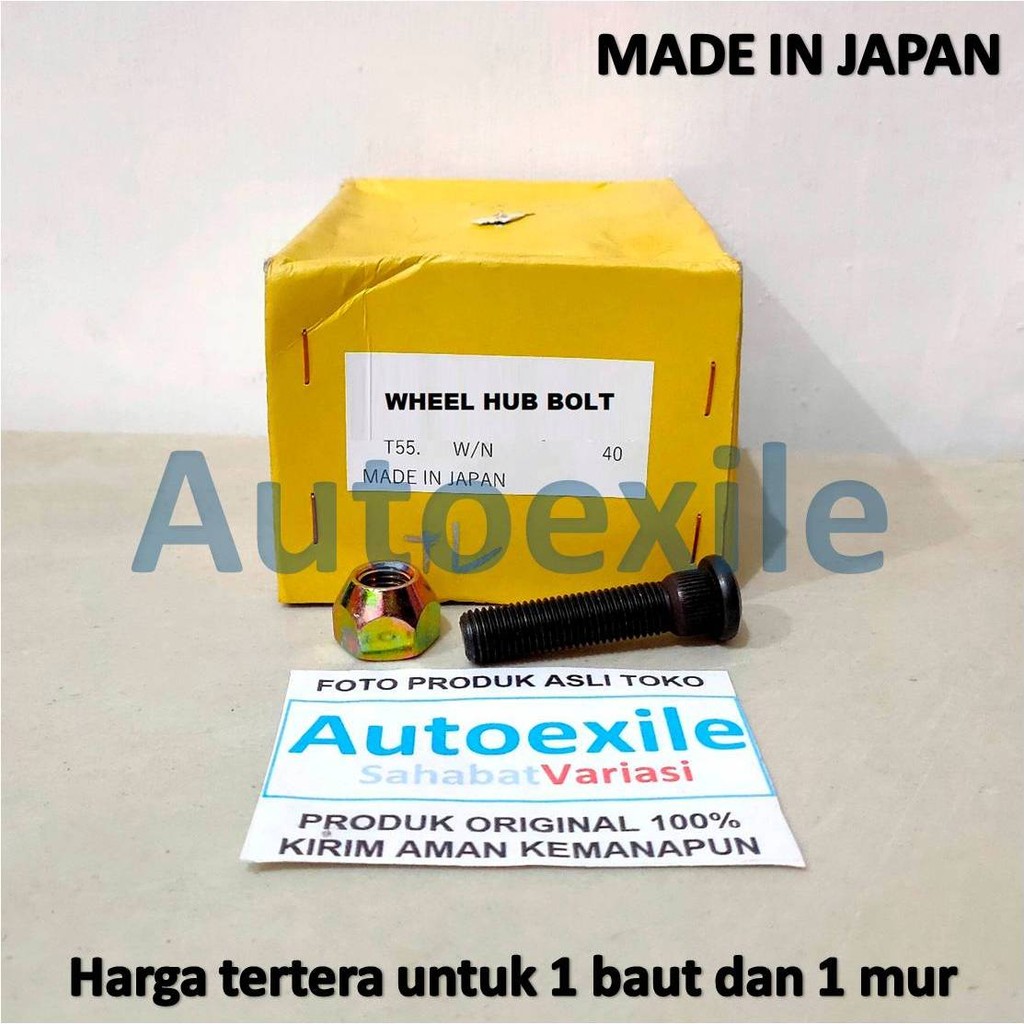 Jual Baut Tromol Mobil Toyota Made in Japan M12 Drat 1.5 Pendek 4.85 cm ...