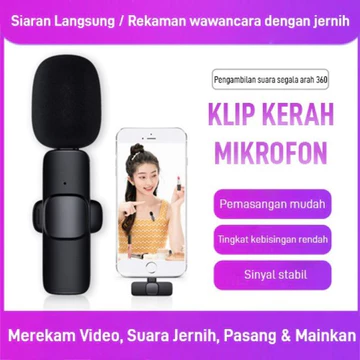Mic Clip On Wireless K8 Mic Youtuber Vlog Live Streaming Microphone Usb Type C Mini Mikrofon Hp