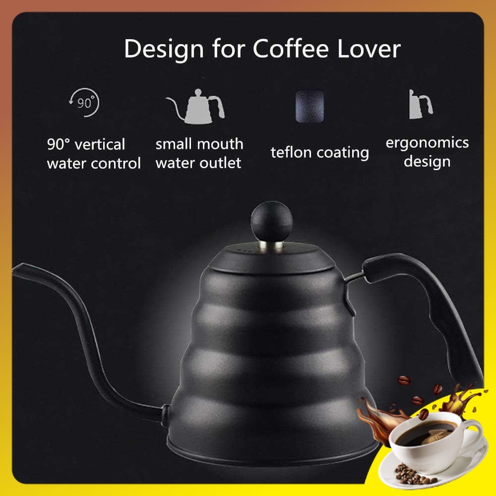 Image showcasing Jual One Two Cups Teko Kopi Leher Angsa Gooseneck Pour Over Drip Kettle ...