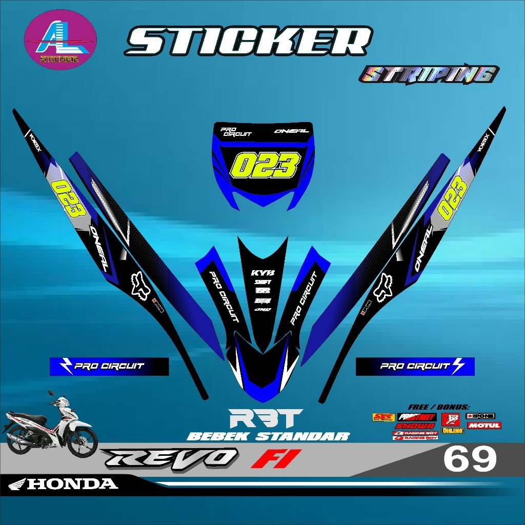 Jual Sticker RBT REVO FI MOTOR RBT BEBEK MODIF SUPERMOTO YZ CRF KLX KX ...