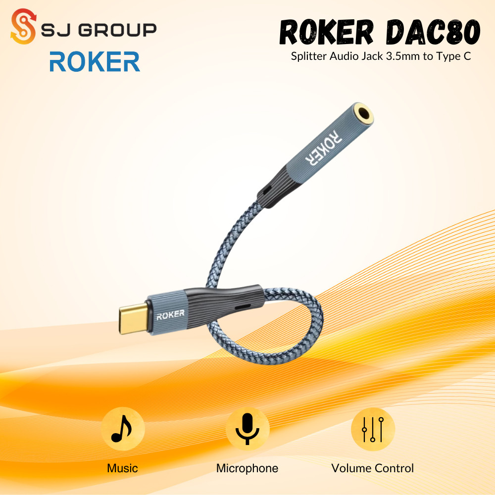 Jual ROKER DAC80 Splitter Adapter Jack 3.5mm to Type C for ip 15 ...
