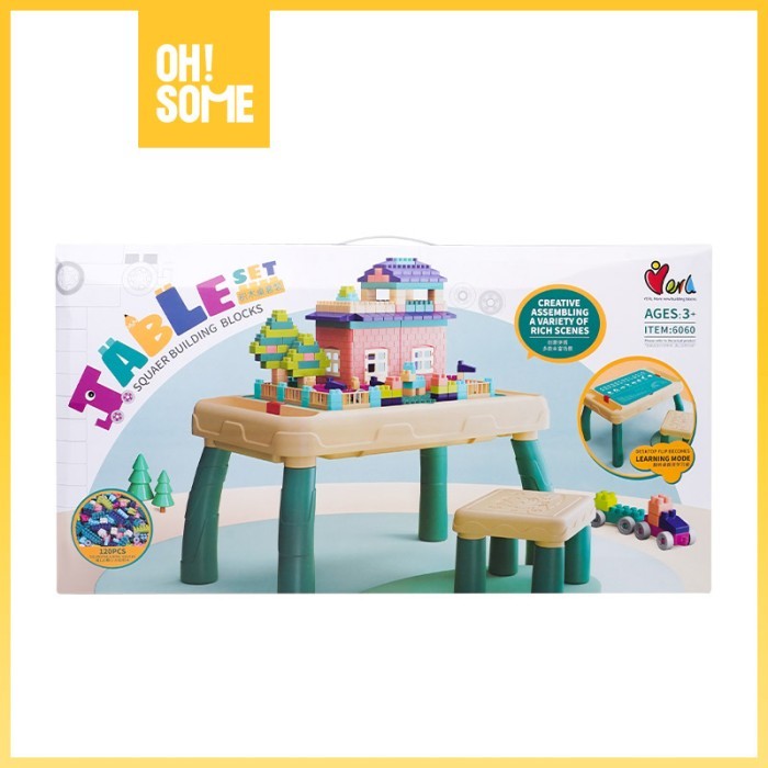 Jual OHSOME - Yinerle Table Set Building Blocks 120 PCS / Balok Mainan ...