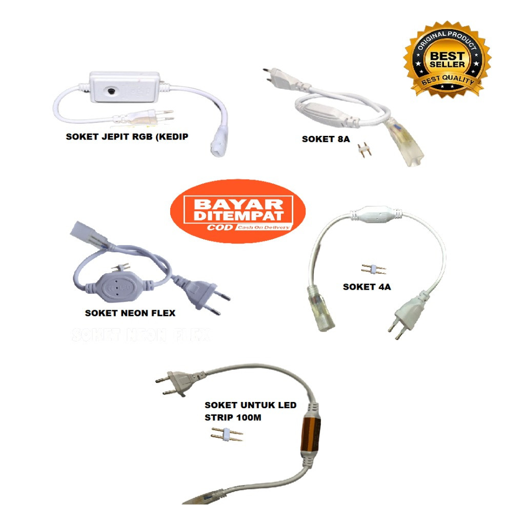 Jual ADAPTOR SOKET COLOKAN UNTUK LED STRIP MODEL JEPIT DAN JARUM BISA ...