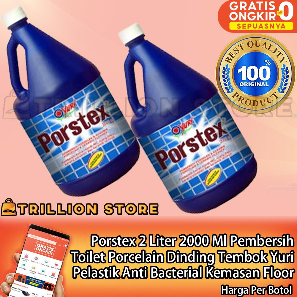 Jual Porstex 2 Liter 2000 Ml Bersih Kamar Mandi Wc Pembersih Keramik ...
