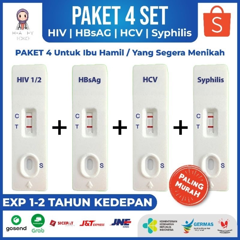 Jual Paket 4 Set | HIV AIDS Sifilis Hepatitis B Hepatitis C| Cocok Pria ...