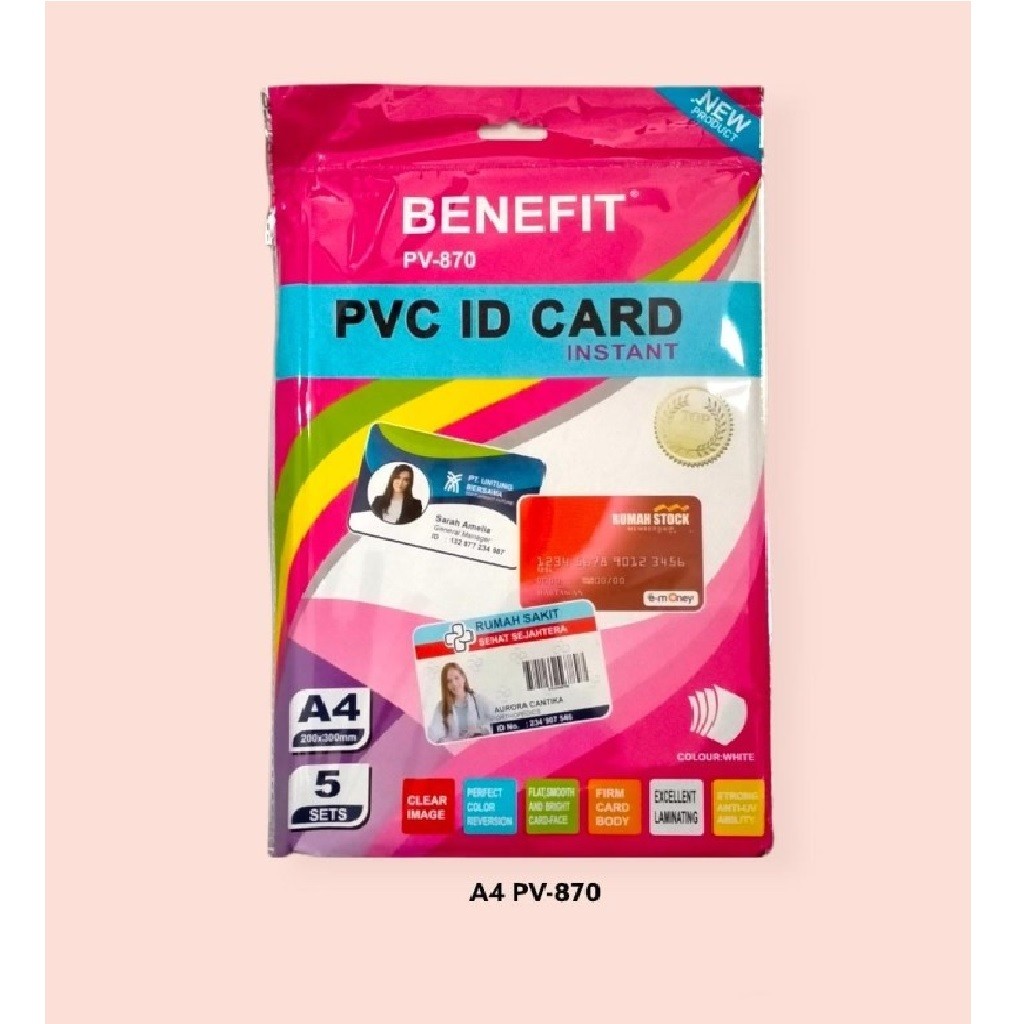 Jual Benefit PVC ID Card A4 PV-870 - Plastik Kartu Identitas Isi 5 Set ...