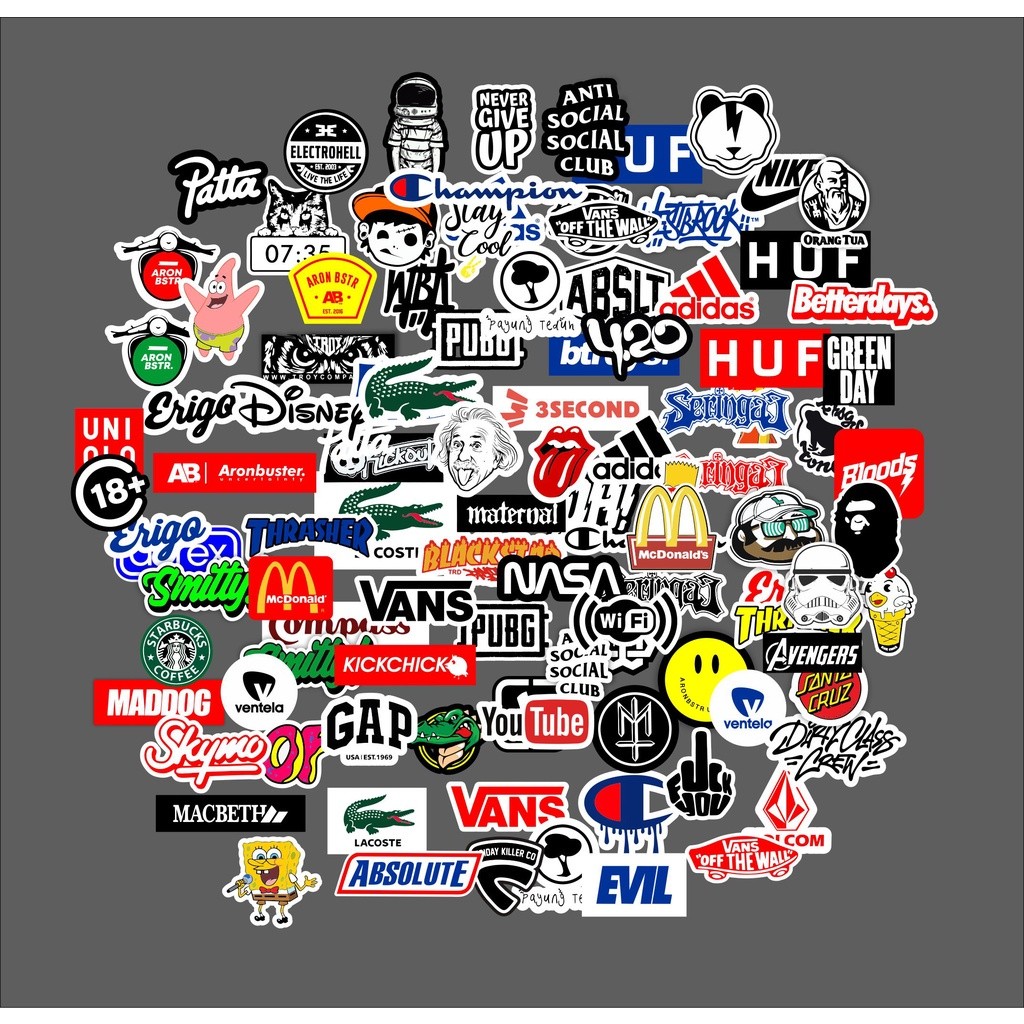 Jual Stiker Sticker PACK 12 PCS Distro Brand Case Phone Logo nirvana ...