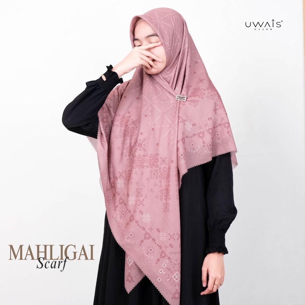 Uwais Hijab Mahligai Hijab Scarf Kerudung Segi Empat Motif Jilbab Dewasa Pashmina Premium Original