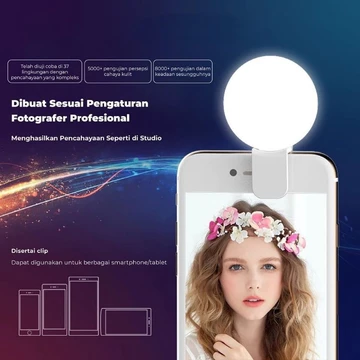 Mini Ring Light Portable Clip Selfie Lampu Live Streamer Led 3 Kecerahan (Lampu Keajaiban
