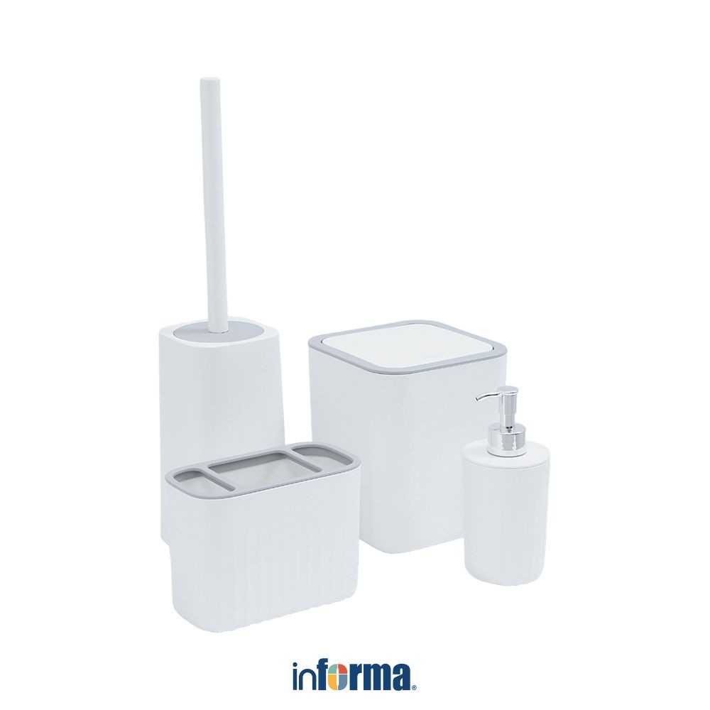 Jual Informa Marva Set 4 Pcs Aksesoris Kamar Mandi - Putih Liquid Soap ...