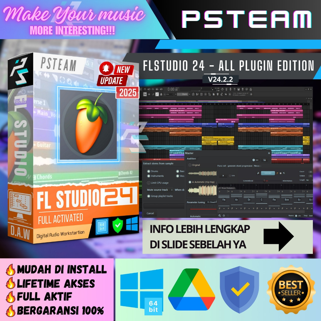 Jual FL STUDIO 24 ALL PLUGIN EDITION v24.2.2 [ FULL VERSION | FULL ...