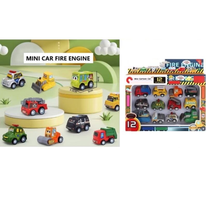 Jual Mainan Anak 12PCS FIRE ENGINE MINI CARTOON CAR Mainan Mobil ...