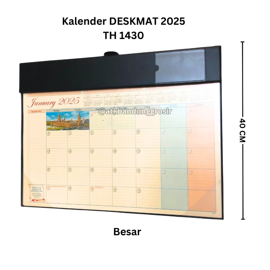 Jual Agenda Meja Deskmat Ukuran Junior Tahun 2025 #1430 Kalender Meja ...