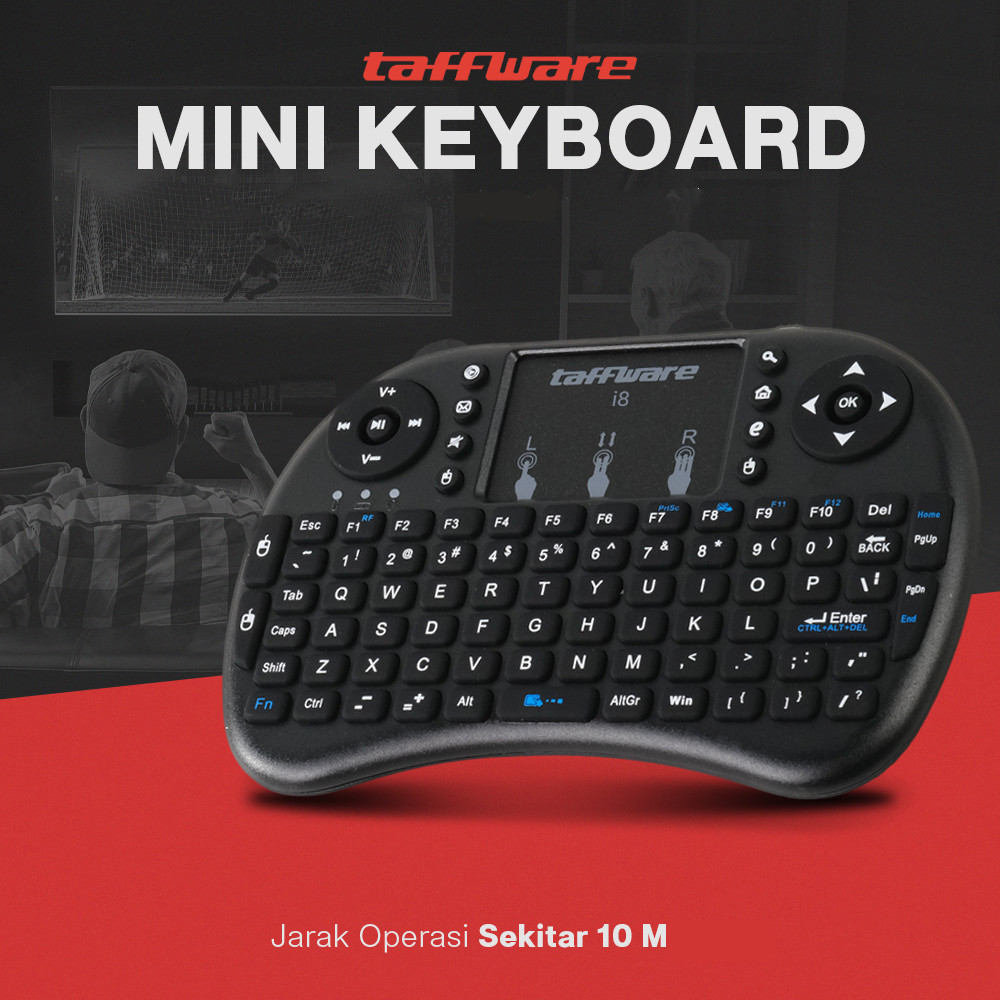 Jual Taffware Mini Keyboard Touch Pad Wireless 2.4 GHz - i8 | Shopee ...
