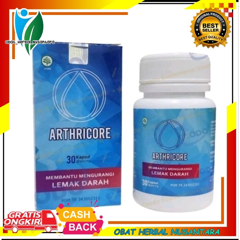 TERLARIS Arthricore Obat Herbal Atasi Hipertensi Penurun Darah Tinggi Dan Ampuh Mengatasi Kolesterol 1 botol isi 30 capsul