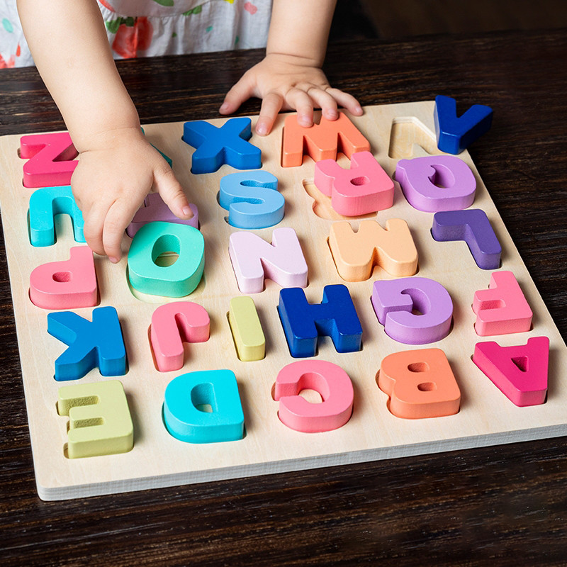 Jual Wooden Puzzle Montessori Toys for Baby 1 2 3 Years Old Kids ...