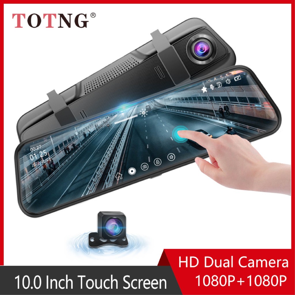 Jual 10 Inch Mirror Camera for Car Touch Screen Video Recorder Rearview ...