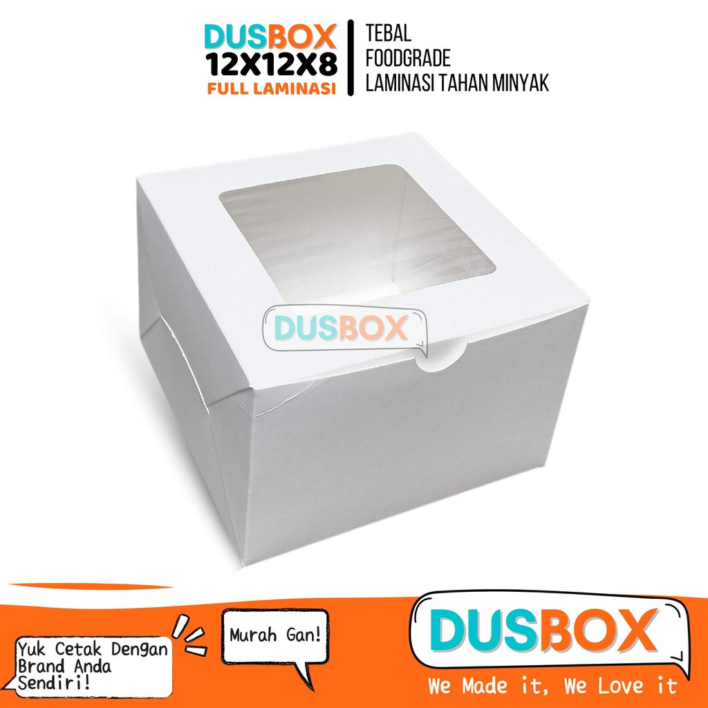 Jual Box 12x12x8 Ivory / Box Snack / Dus Mini Cake / Dus Korean Cake ...