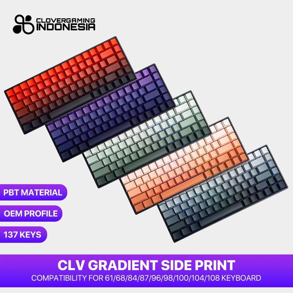Jual CLV Keycaps Side Print Gradient Keycap Side Printed SP ...