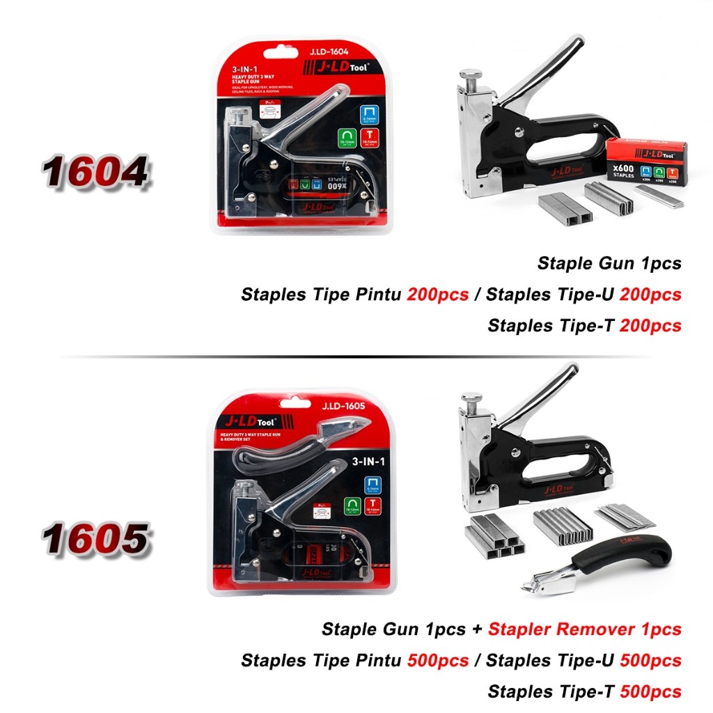 Jual JLD Tool Staples Gun 3 in 1 Staples tembak Heavy Duty Staples ...