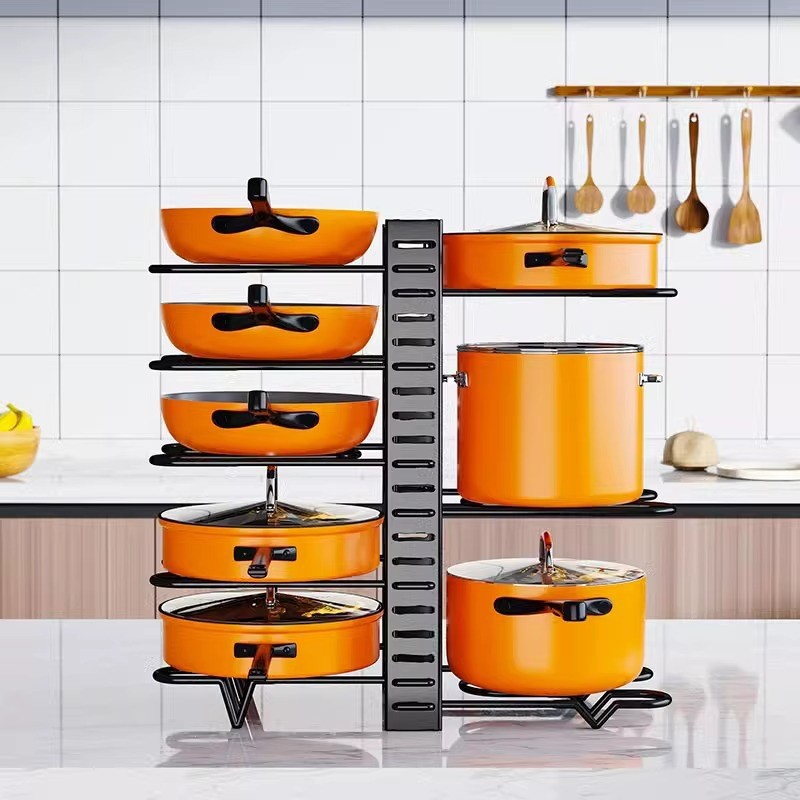 Jual Pots and Pans Organizer Rack Under Cabinet 8 Tier Kitchen ...