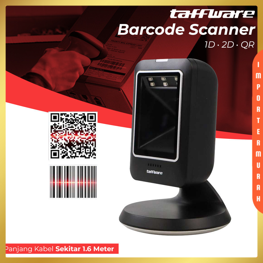 Jual Spesifikasi Taffware Desktop Barcode Scanner Portable USB 1D 2D QR ...