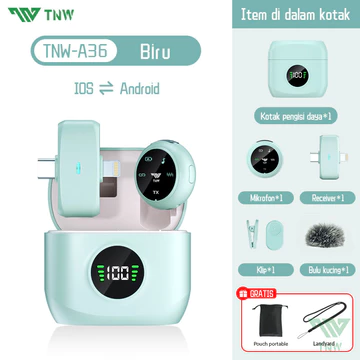 TNW A36 Wireless Microphone A37 2 In 1 Magnetic Clip On Mic Wireless Lavalier Mikrofon HP Plug