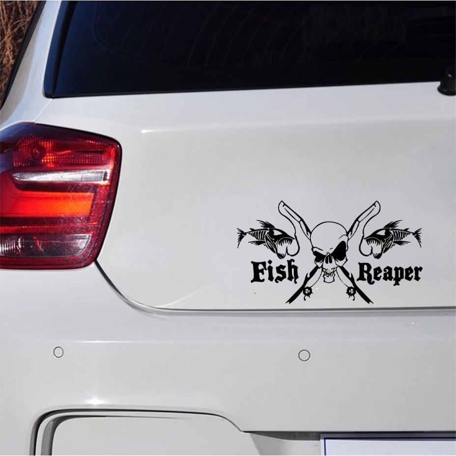 Jual Funny Fish Funny Car Sticker Vinyl Wrap Fishing for Side Rearview ...