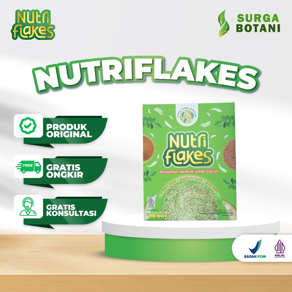Nutriflakes Sereal Umbi Garut Solusi Asam Lambung Maag Gerd BPOM