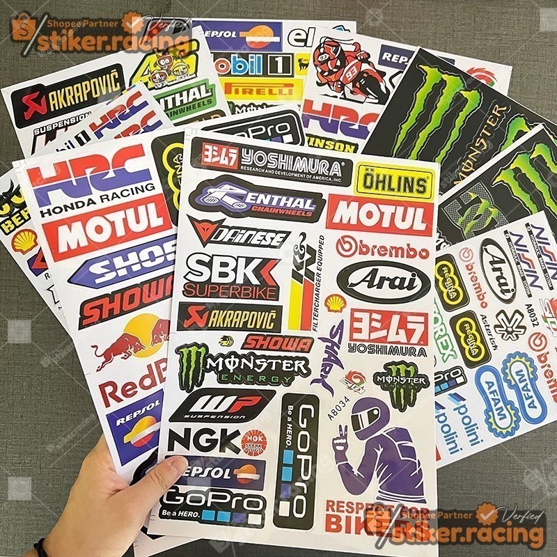 Jual Stiker Racing Stiker Logo Fullset / 1Set Keren Berkualitas - Kode ...
